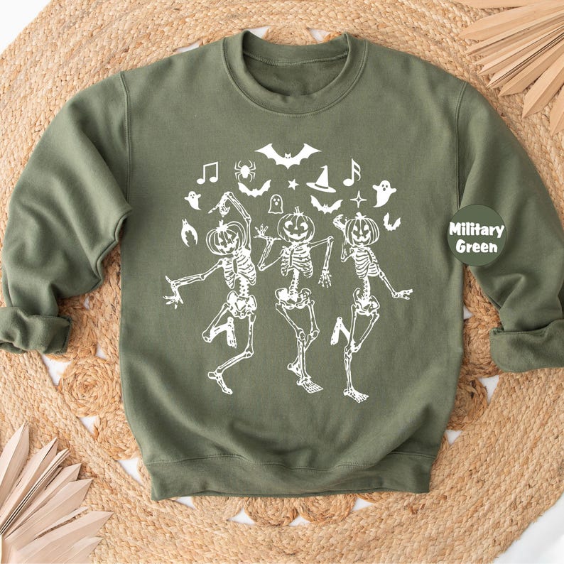 Dancing Skeleton Sweatshirt, Halloween Party Hoodie, Halloween Skeleton Outfit, Funny Skeleton Clothing, Spooky Season Trick Or Treat Hoodie