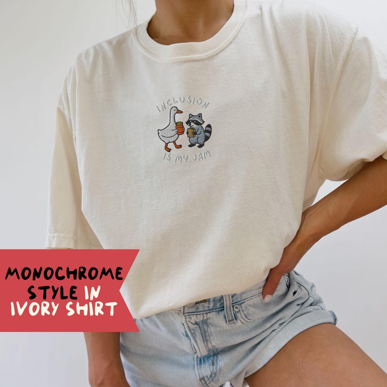 Embroidered Inclusion Is My Jam Comfort Colors Shirt, Neurodiversity Tee, SPED Teacher Gift, Autism Awareness, Inclusion Advocate shirt