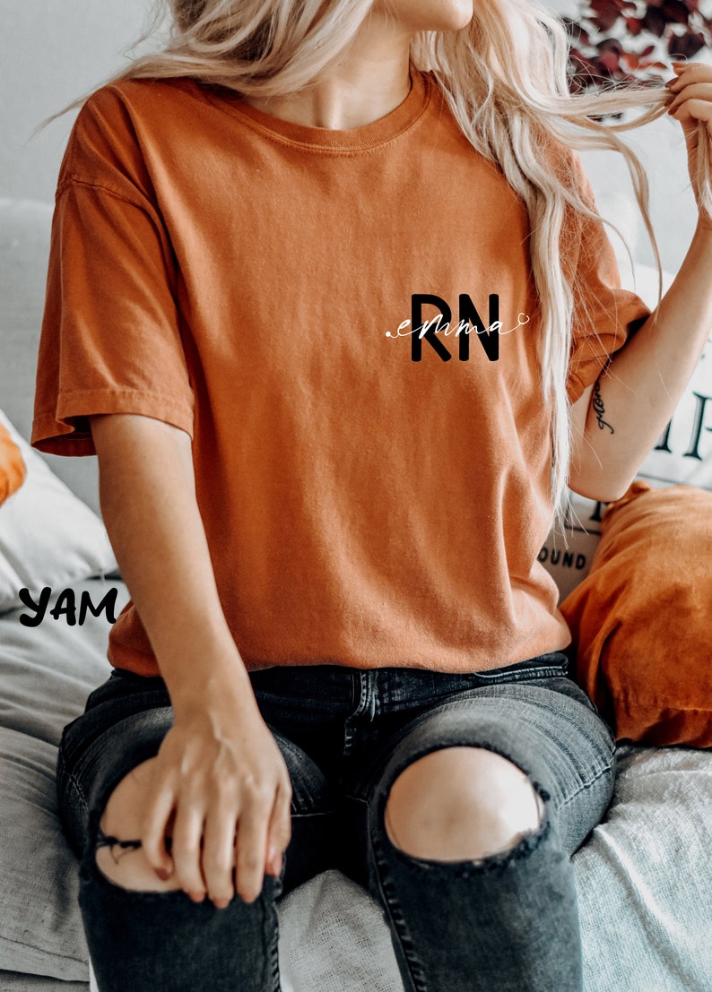 Custom Comfort Colors® Registered Nurse Shirt, RN With Name Shirt, Nurse Life Shirt, Nurse For Work Rn, Registered Nurse Gifts, Nurse Gift