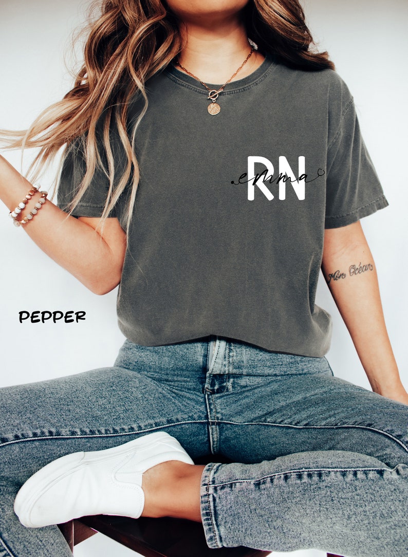 Custom Comfort Colors® Registered Nurse Shirt, RN With Name Shirt, Nurse Life Shirt, Nurse For Work Rn, Registered Nurse Gifts, Nurse Gift