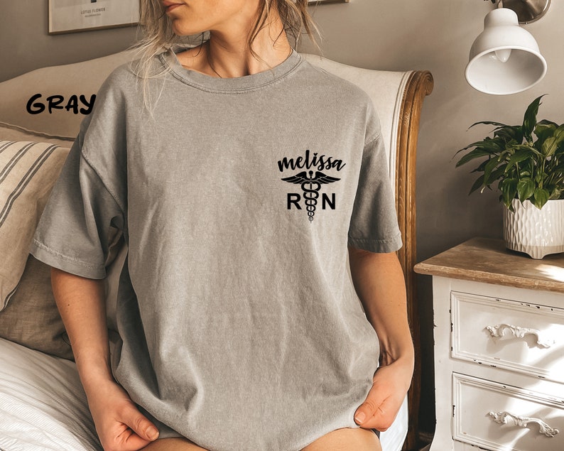 Custom Comfort Colors® RN With Name Shirt, Nursing Life Shirt, Nurse School Shirt, Nurse For Work Rn, Registered Nurse Gifts, Nurse Gift