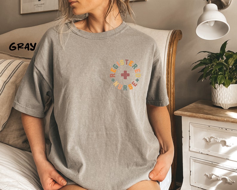 Comfort Colors® Registered Nurse Shirt, Nurse Life Shirt, Retro Nurse For Work RN, Registered Nurse On The Pocket, Nursing School Gift