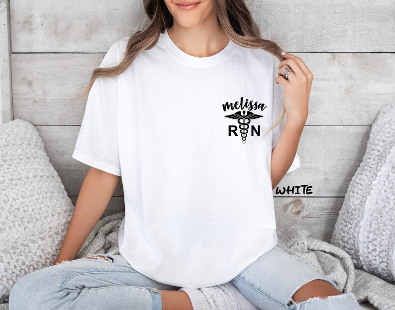 Custom Comfort Colors® RN With Name Shirt, Nursing Life Shirt, Nurse School Shirt, Nurse For Work Rn, Registered Nurse Gifts, Nurse Gift
