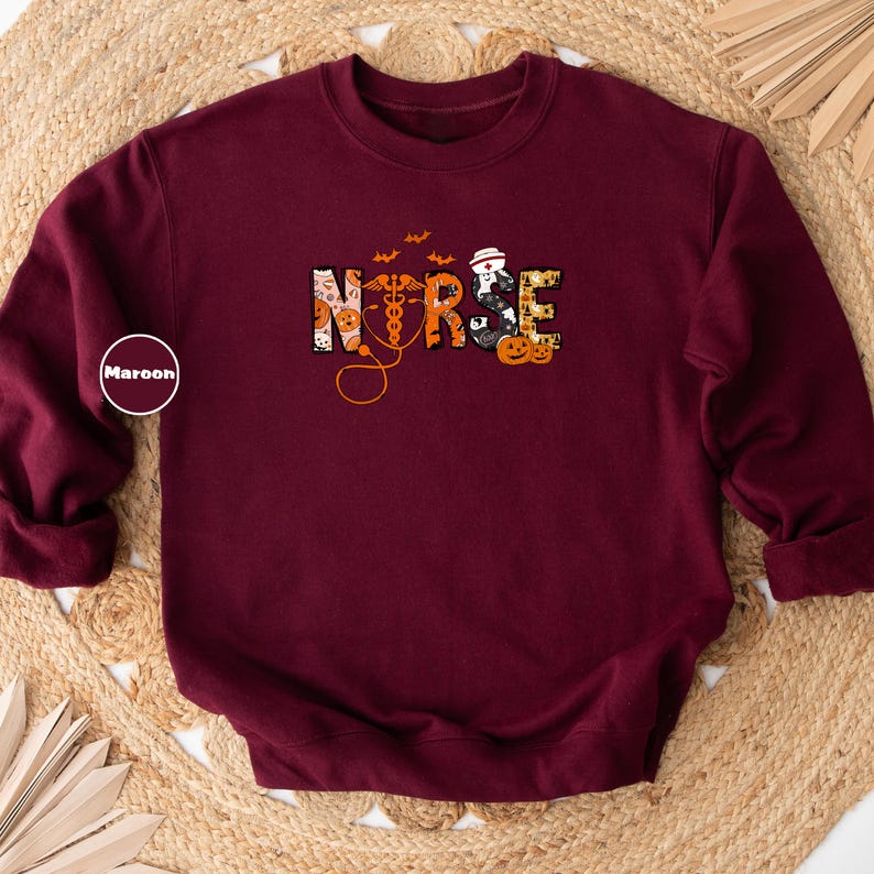 Halloween Nurse Sweatshirt, Spooky Nurse Hoodie, Halloween Party Nursing School Outfit, Nurse Appreciation Fall Clothing, Nurse Life Hoodie