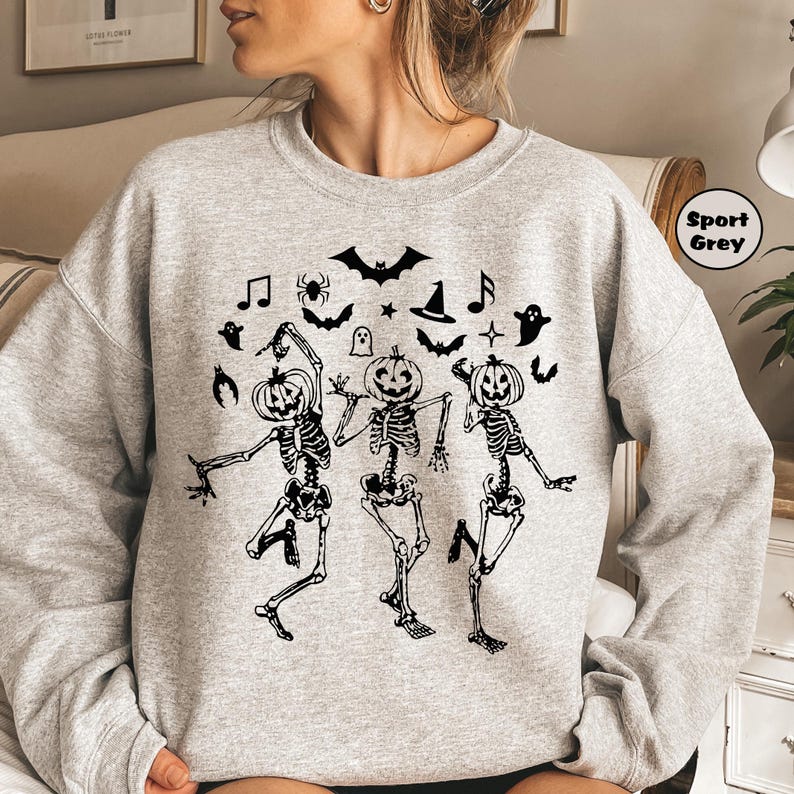 Dancing Skeleton Sweatshirt, Halloween Party Hoodie, Halloween Skeleton Outfit, Funny Skeleton Clothing, Spooky Season Trick Or Treat Hoodie