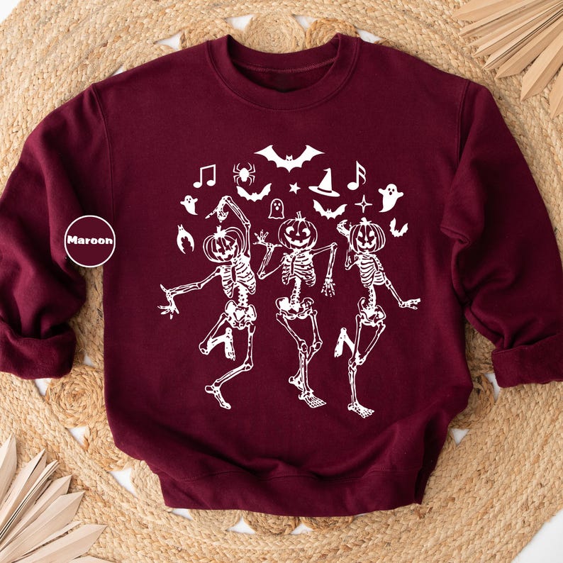 Dancing Skeleton Sweatshirt, Halloween Party Hoodie, Halloween Skeleton Outfit, Funny Skeleton Clothing, Spooky Season Trick Or Treat Hoodie